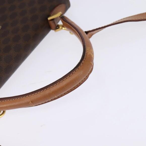 CELINE Macadam Canvas Hand Bag Pvc Leather Brown Gold - Picture 7 of 13